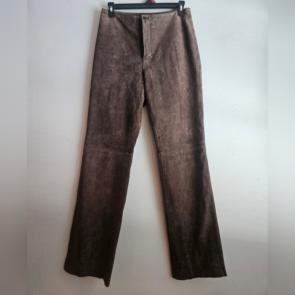 Vintage A.M.I Leather Suede Pants Chocolate Brown
